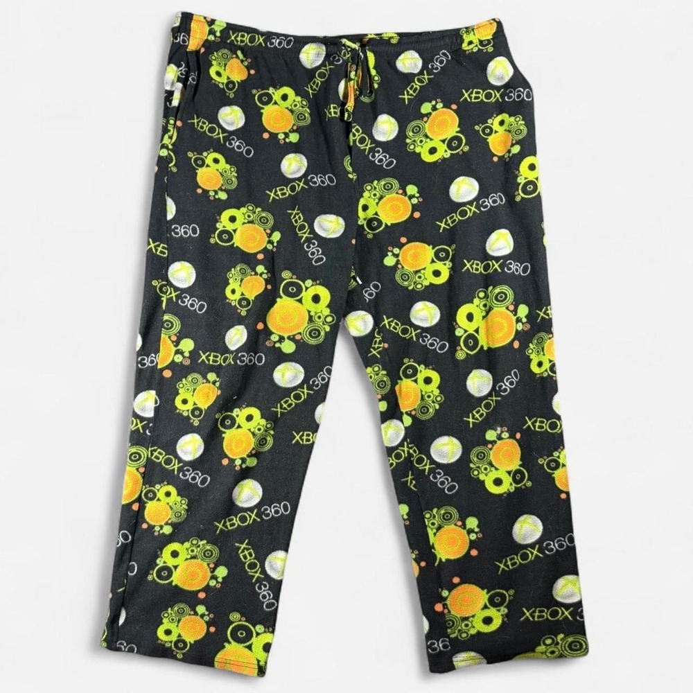 Y2K 2009 Retro Xbox 360 AOP Fleece Pajama Sweat Pants Drawstring Size XL